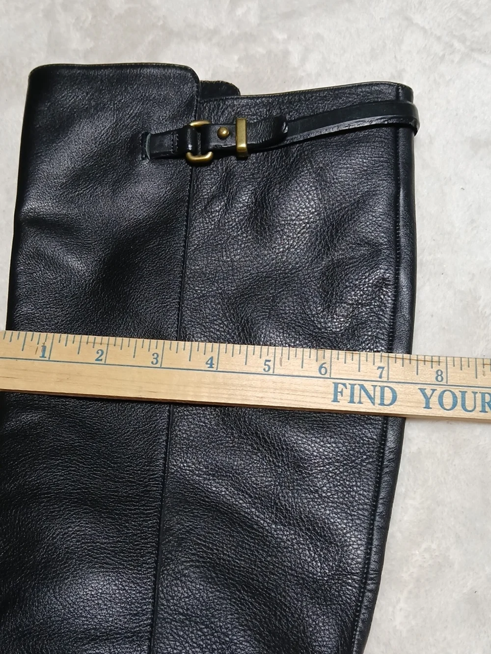 Coach Adair Tall Wedge Black Leather Boots,  Buckles Details Size 10B